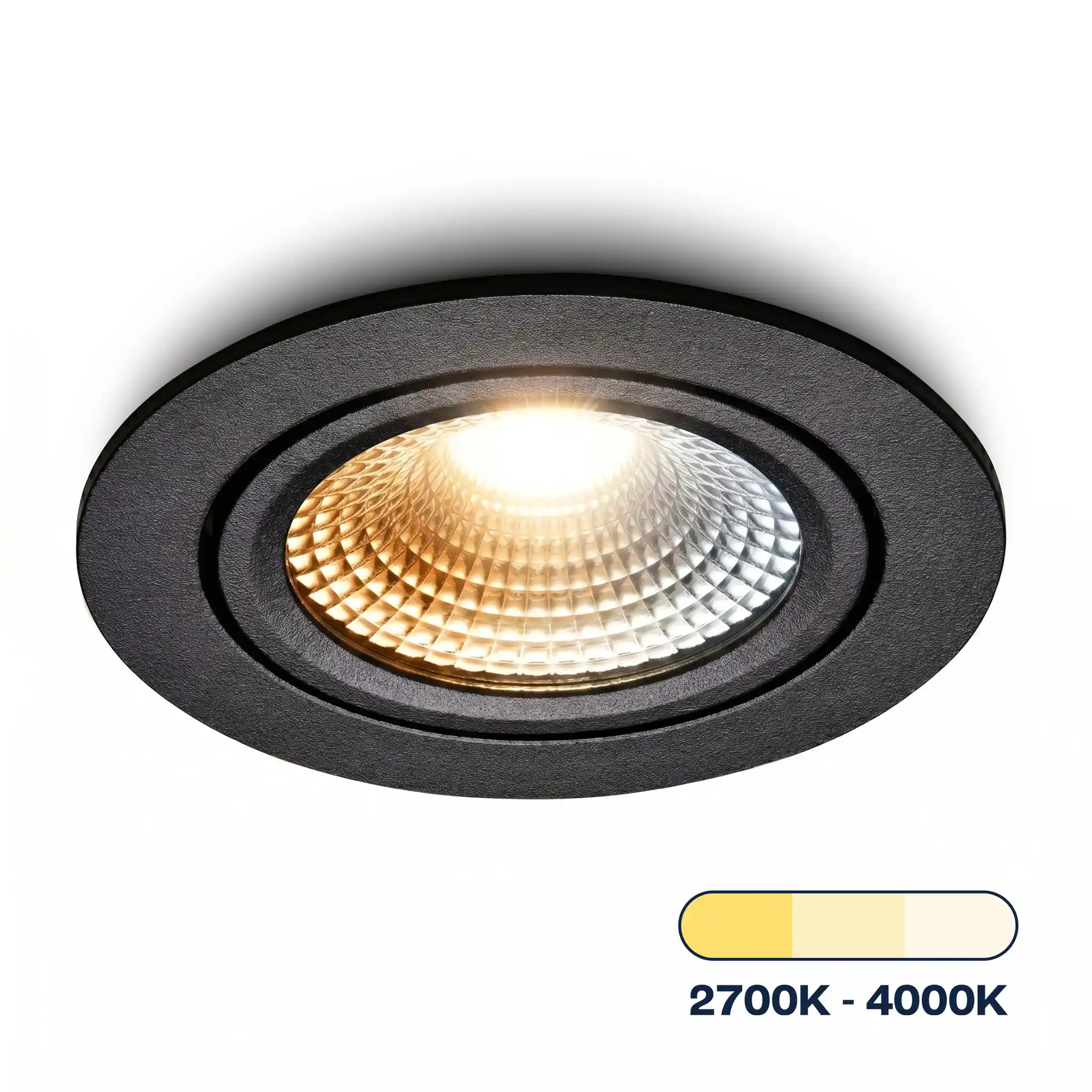 LED-inbouwspot Vivaro zwart tri-color voor plafondmontage