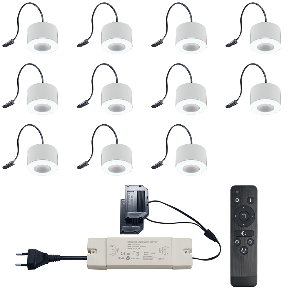 Set LED-opbouwspot Zigbee Parma wit 3W dimbaar voor plafondmontage