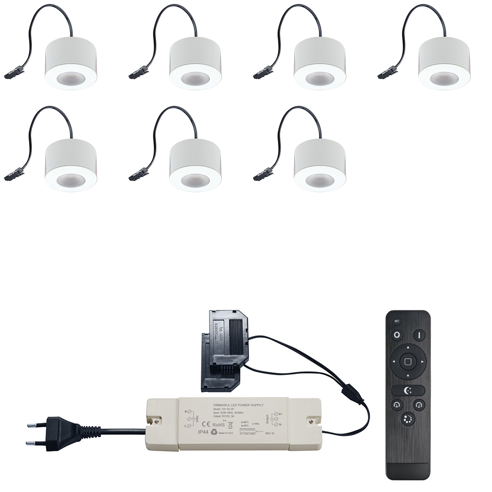 Set LED-opbouwspot Zigbee Parma wit 3W dimbaar voor plafondmontage