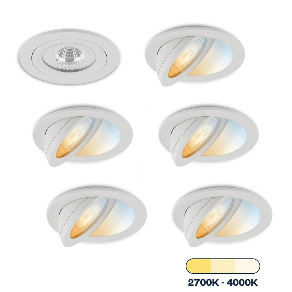 LED-inbouwspot Sienna wit tri-color voor plafondmontage