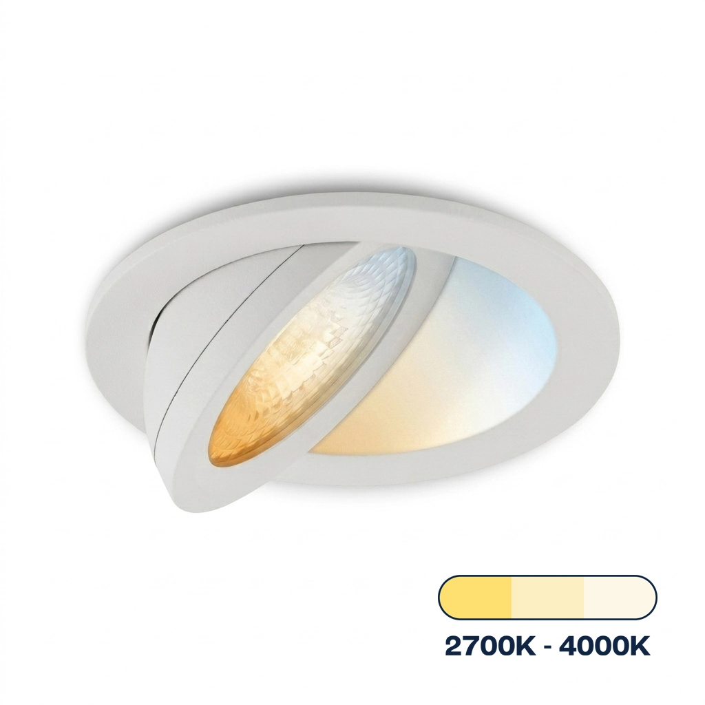 LED-inbouwspot Sienna wit tri-color voor plafondmontage