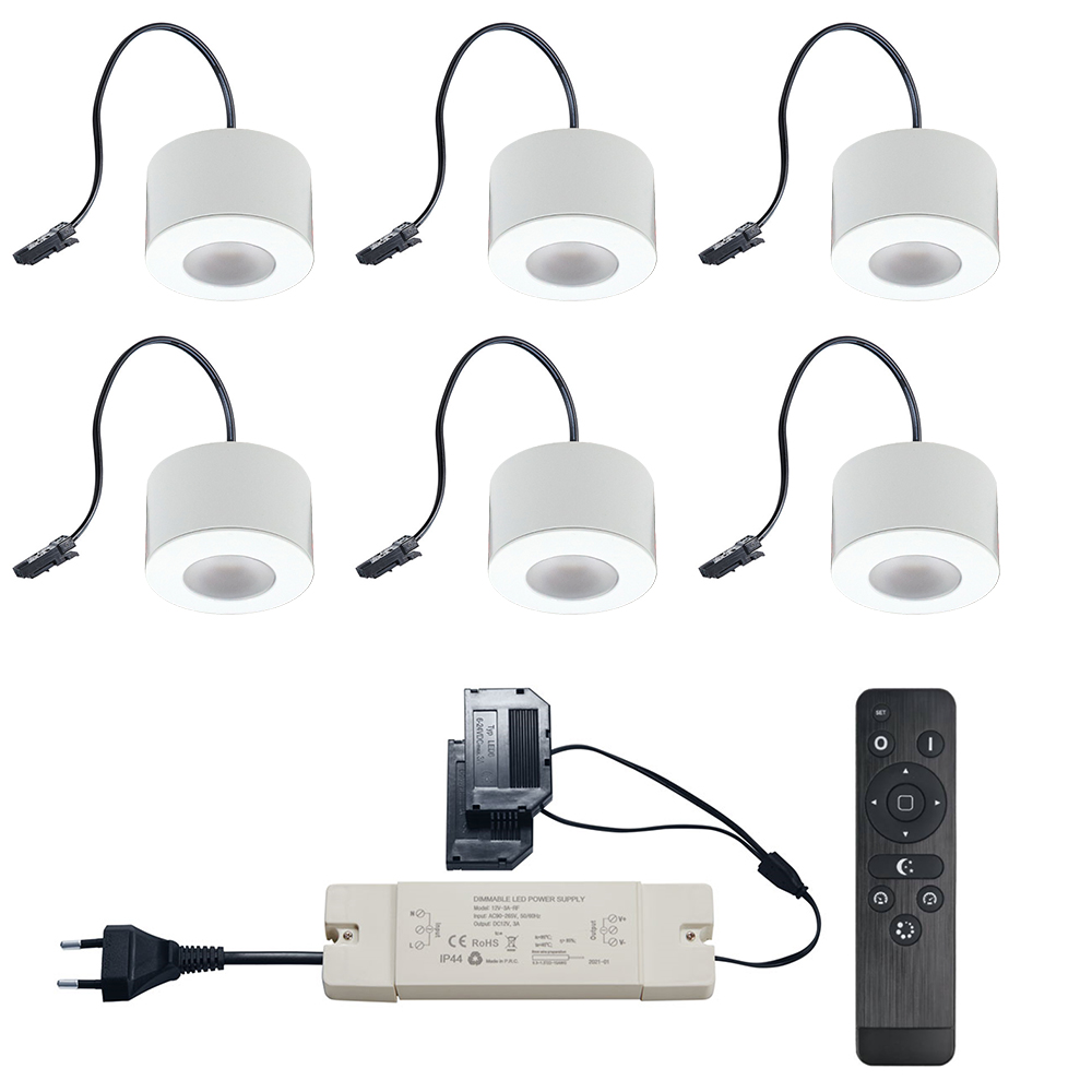 Set LED-opbouwspot Zigbee Parma wit 3W dimbaar voor plafondmontage