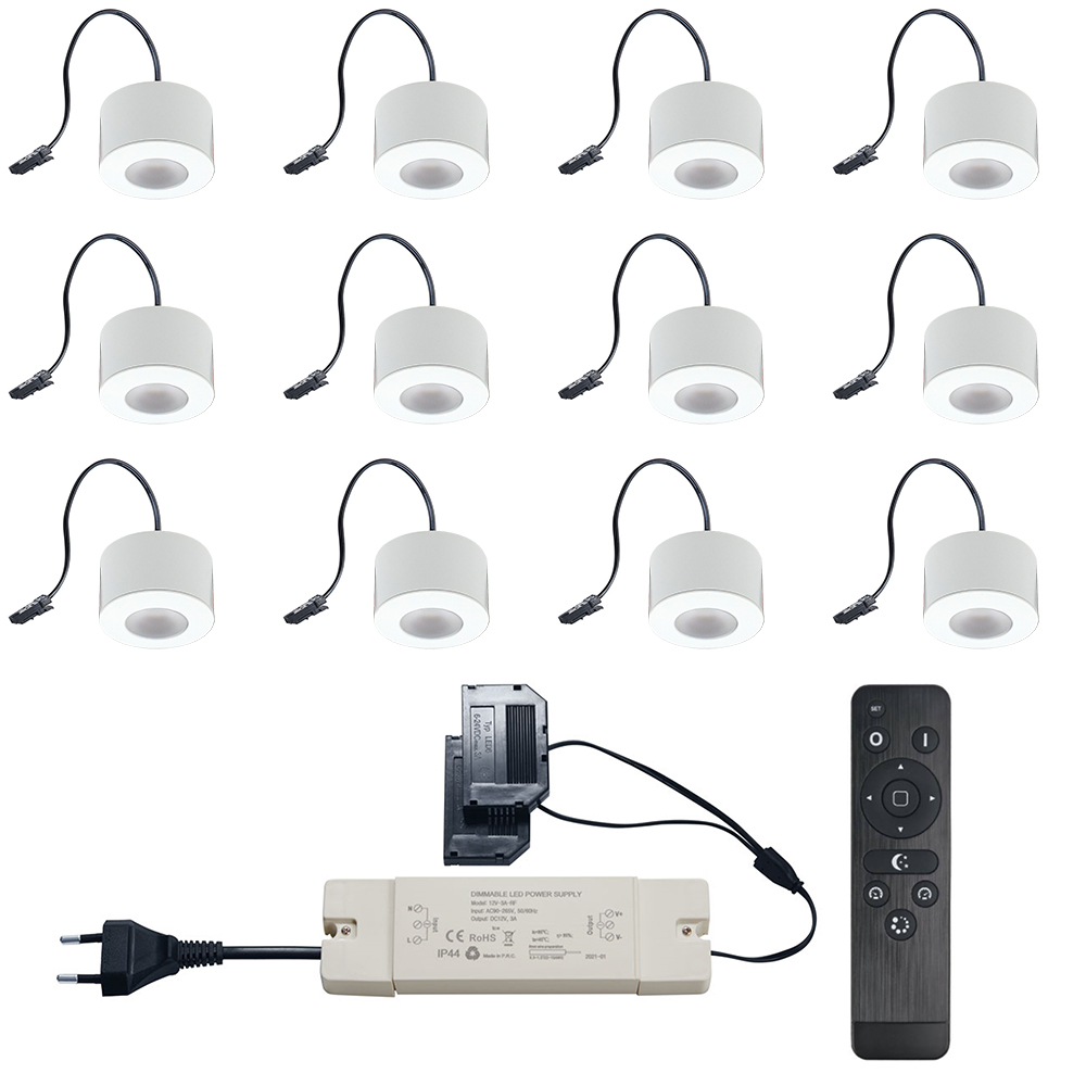Set LED-opbouwspot Zigbee Parma wit 3W dimbaar voor plafondmontage