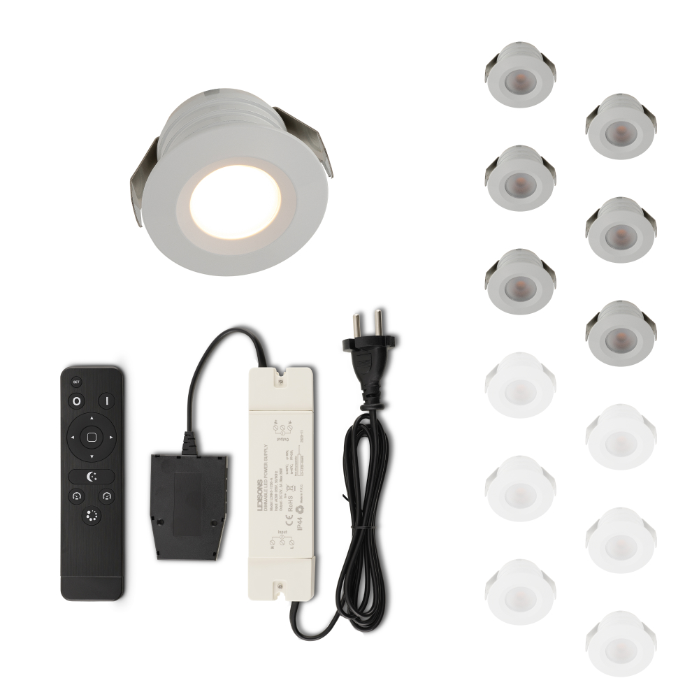 Set LED-inbouwspot Valdeno wit 3W dimbaar 1-12 stuks voor plafondmontage
