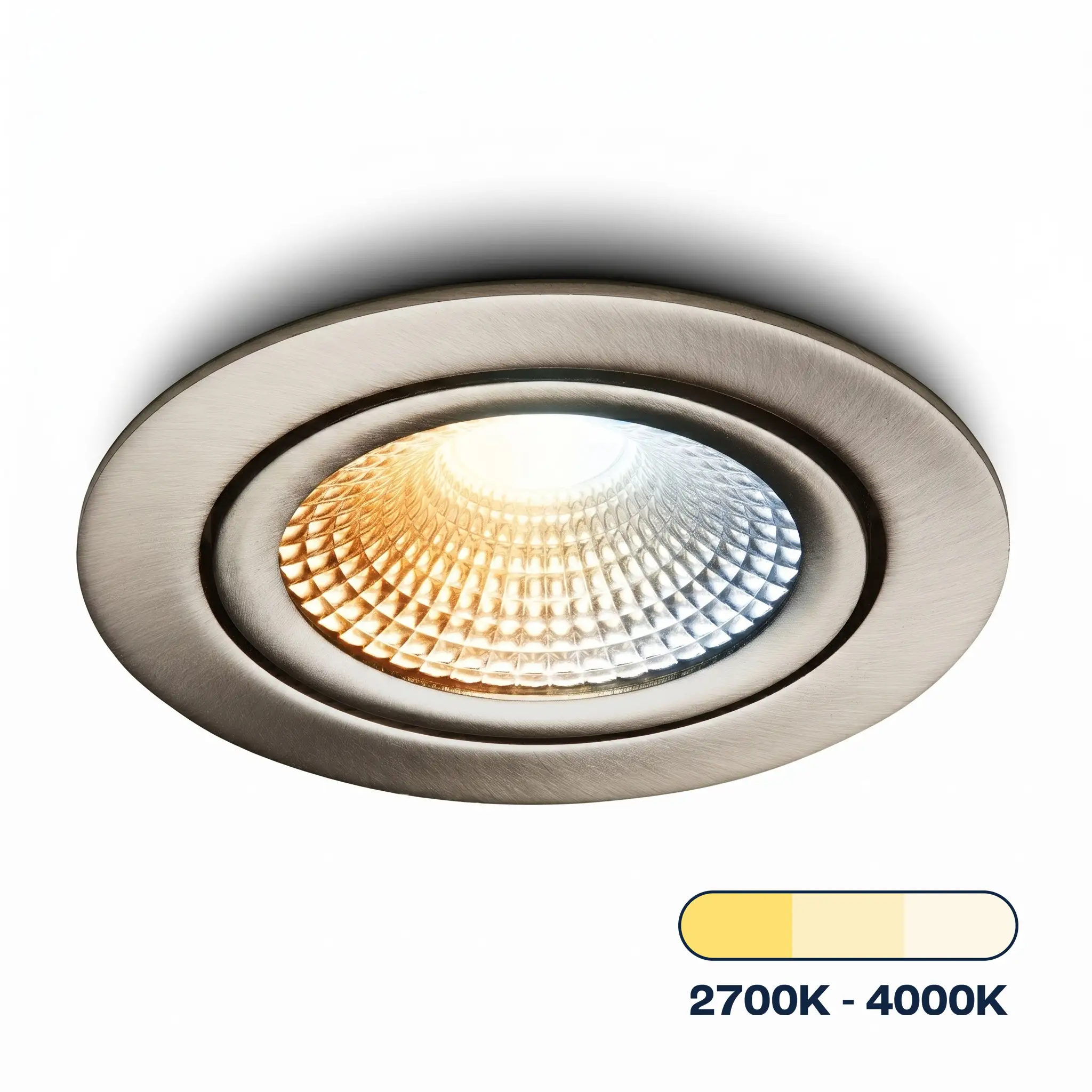 LED-inbouwspot Vivaro RVS tri-color