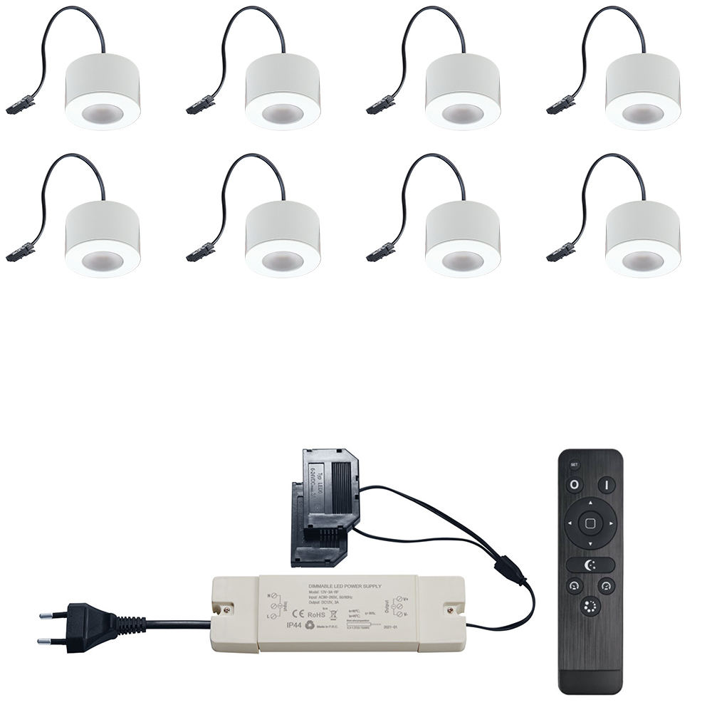 Set LED-opbouwspot Zigbee Parma wit 3W dimbaar voor plafondmontage