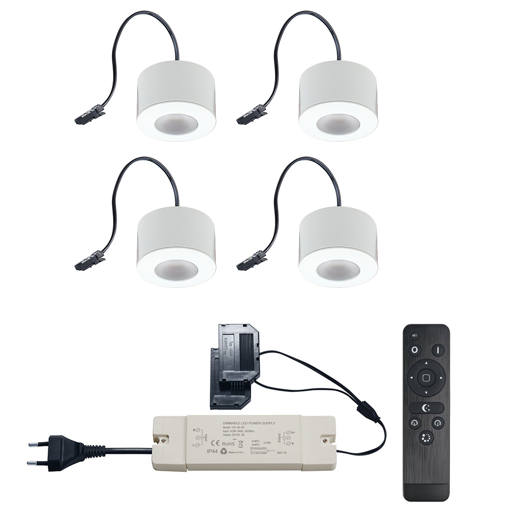 Set LED-opbouwspot Zigbee Parma wit 3W dimbaar voor plafondmontage