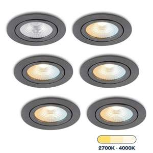 vivaro-gunmetal-tricolor-set6.jpg, inbouwspot, LED-spot, dimbaar, klinknagel, set-6