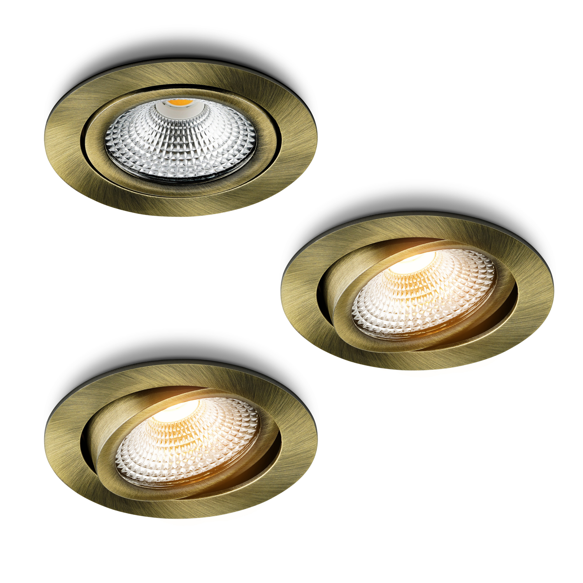 LED-inbouwspot Vivaro messing 5W dimbaar voor plafondmontage
