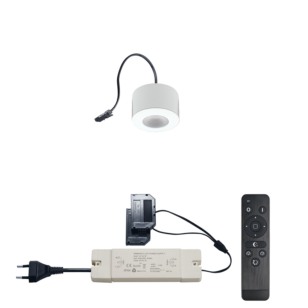 Set LED-opbouwspot Zigbee Parma wit 3W dimbaar voor plafondmontage